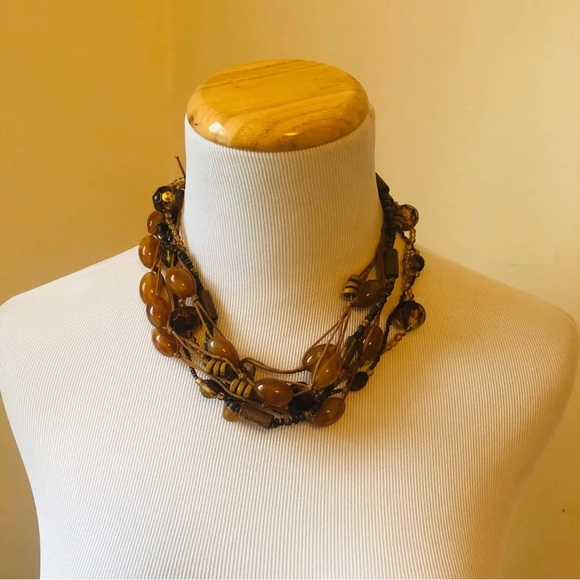 Multilayer Earth Tones Necklace - Picture 1 of 2